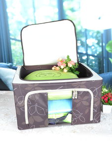 韓式樹葉花收納箱 66L咖啡色，家居收納的優雅選擇